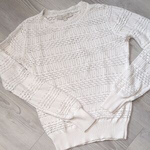 LOFT Women's Textured Cream Sweater